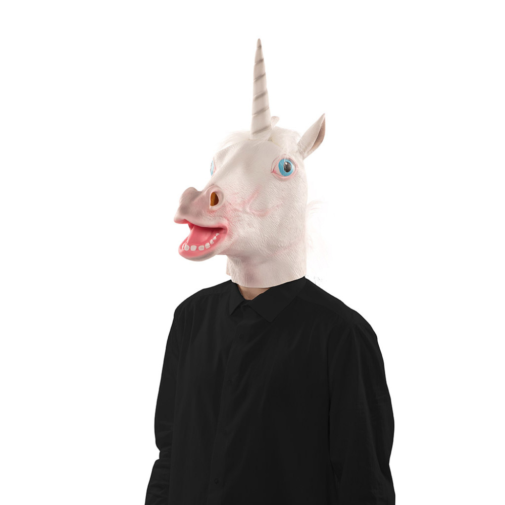 reflujo Trampolín Fanático Máscara Unicornio Látex