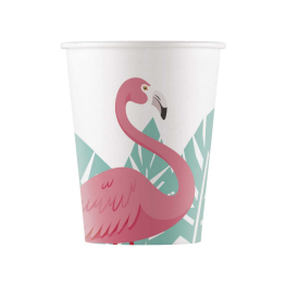 Vaso flamingo 200ml 8 unidades