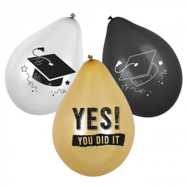 GLOBOS GRADUACION ´YES! YOU DID IT´ 25 CM (6 UDES)