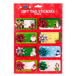 Set 8 stickers con lazo para regalo