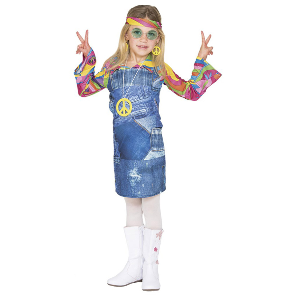Disfraz de Hippie Vaquera 5 a 6 años para niña