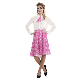 Disfraz de pin-up set rosa (falda, corbata) talla ML para mujer